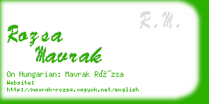 rozsa mavrak business card